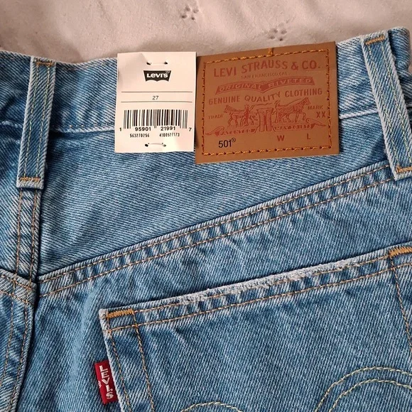 Levi's 501 Ojai Light Stone High Rise Shorts NWT Sz 27 - Picture 7 of 15